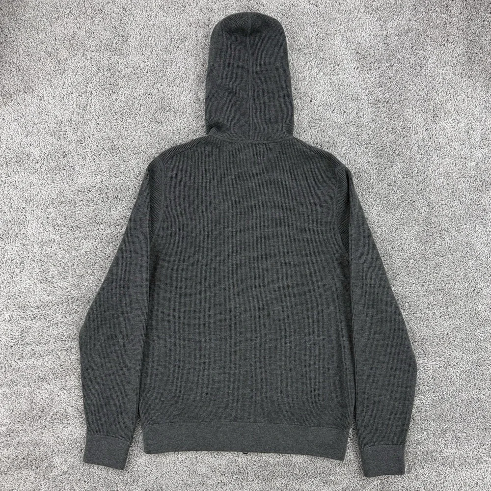 Banana Republic Hoodie Men's M NWT Dark Charcoal Full Zip Waffle Knit MSRP: $128